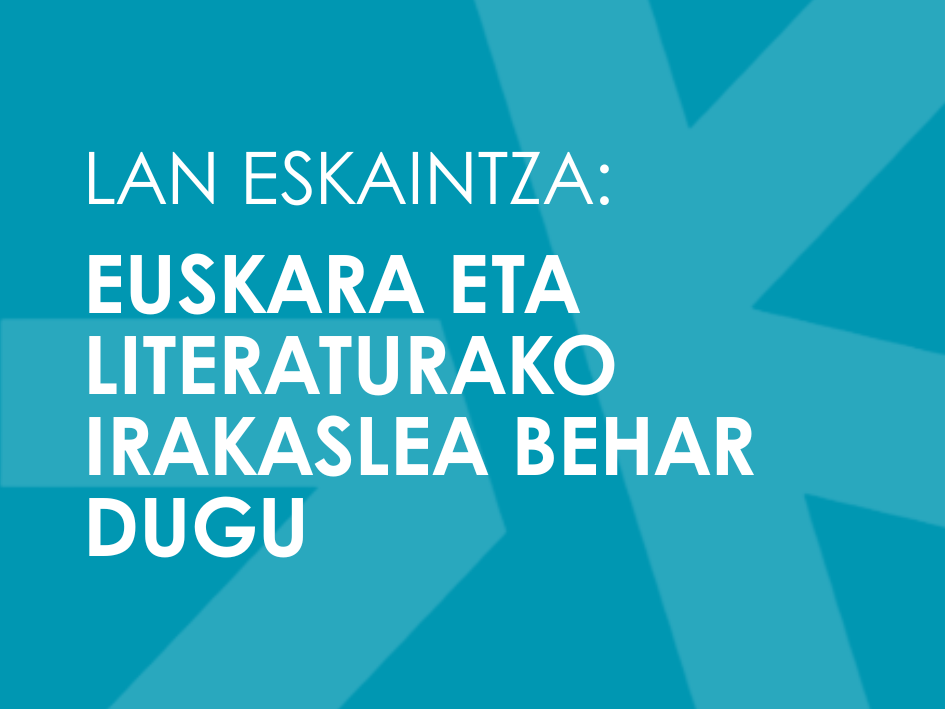Lan eskaintza - Euskara eta literatura